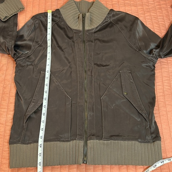 Joe’s Jeans Vintage Y2K Satin Aviation Bomber Brown Jacket size Large - Picture 12 of 16